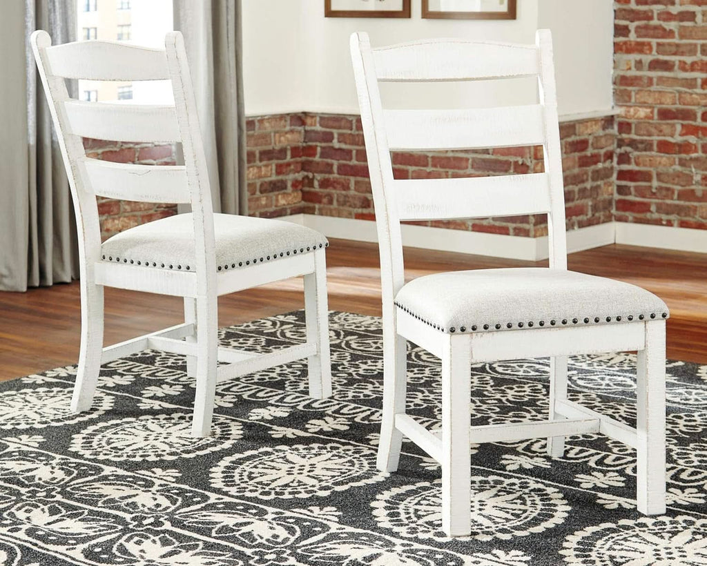 Vintage Farmhouse Cushioned Dining Chairs Whitewash 2 Pack