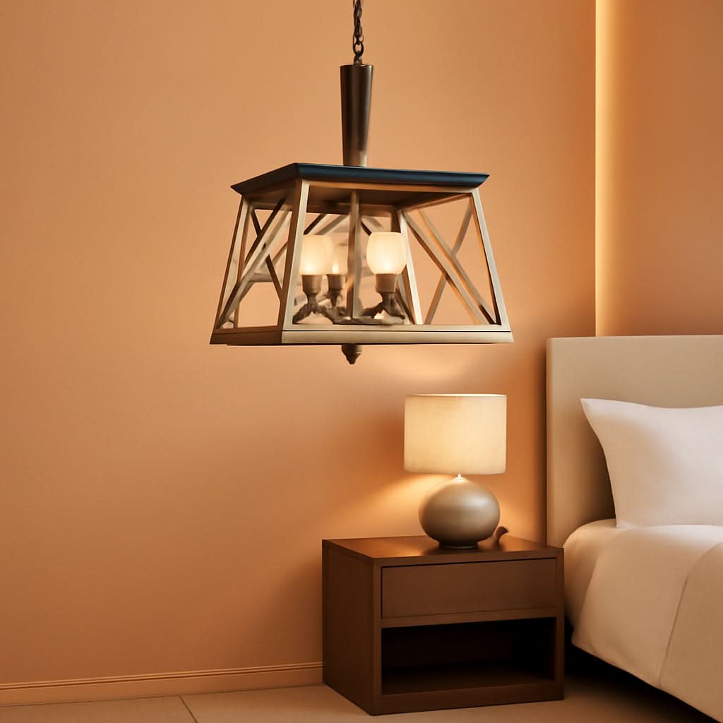 4 Light Farmhouse Vintage Chandelier White Oak Finish
