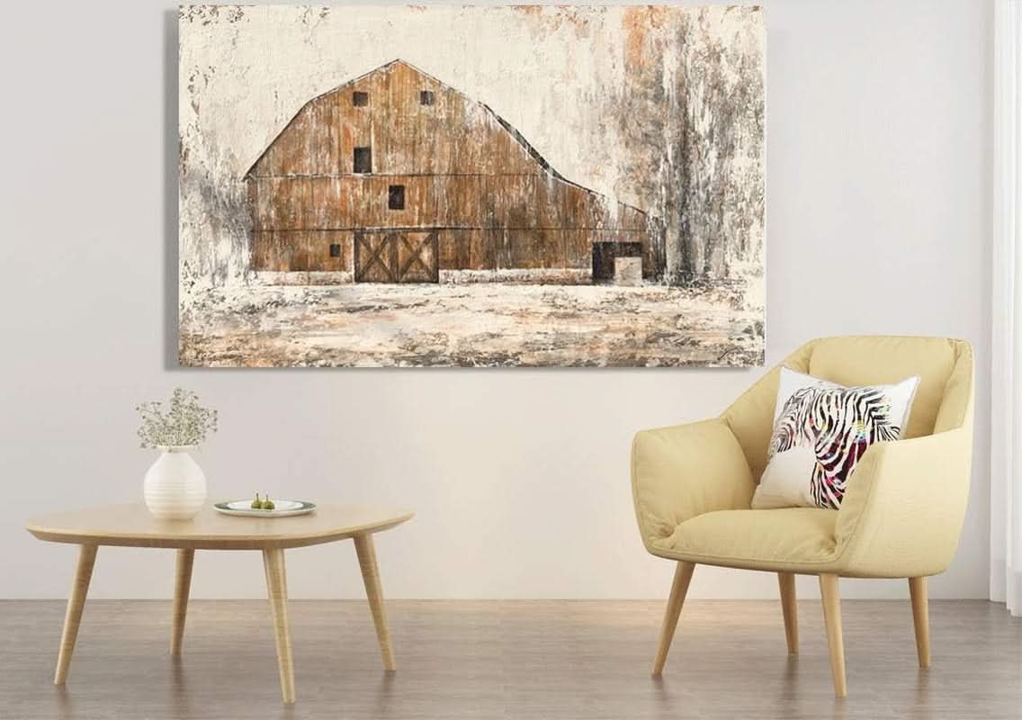 Farmhouse Rustic Canvas Wall Art 36x48 inches Decor