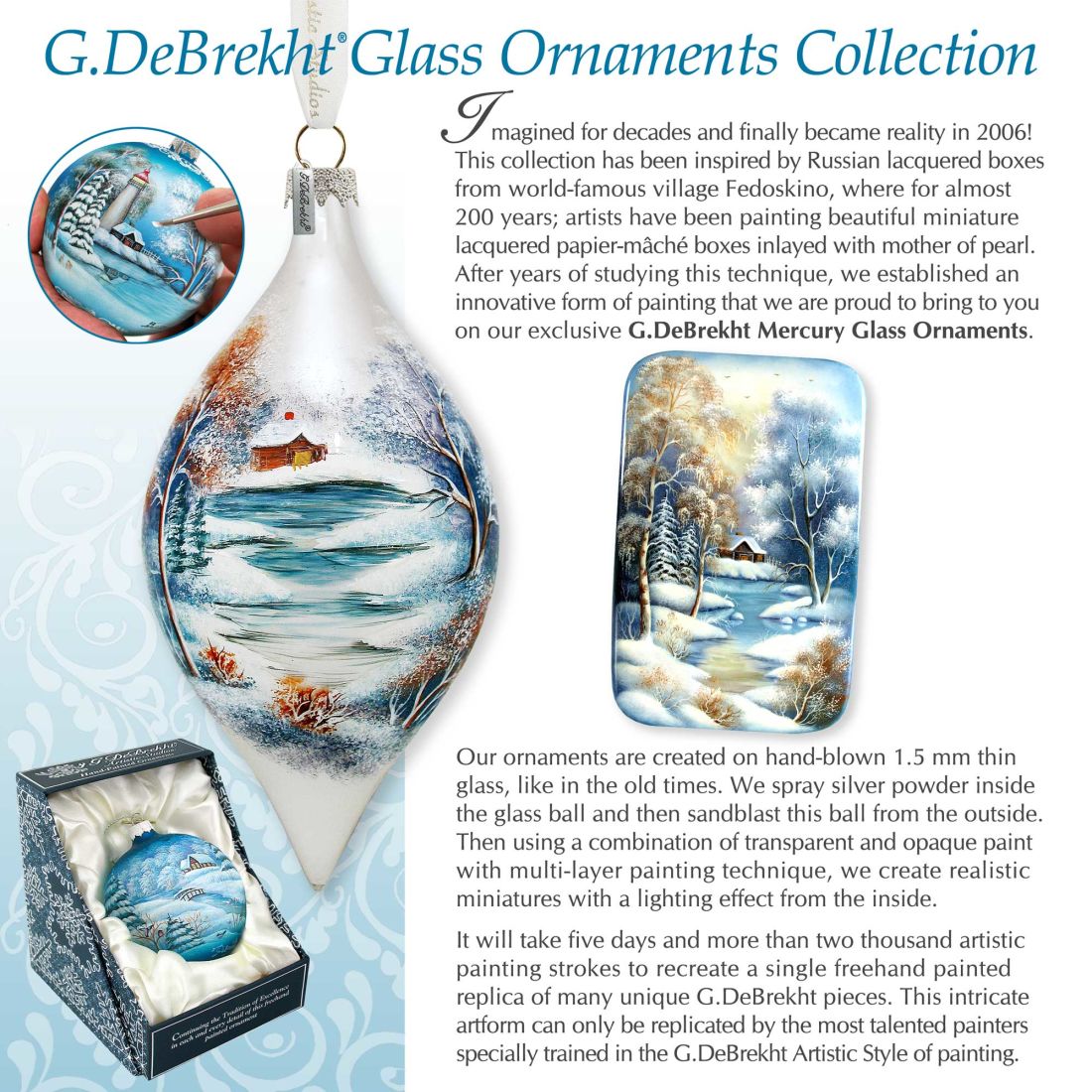 Vintage Village Wreath Glass Ornament by G. DeBrekht - Christmas Decor - 759-043