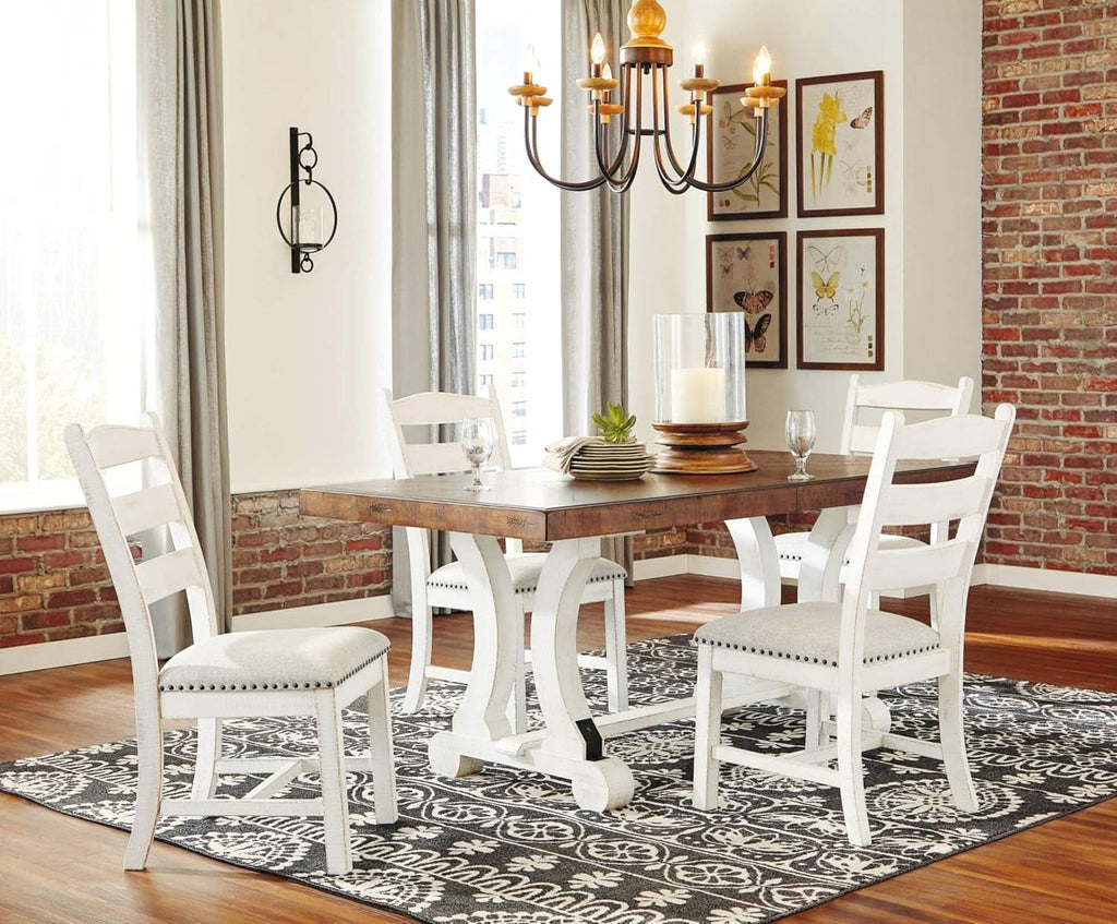 Vintage Farmhouse Cushioned Dining Chairs Whitewash 2 Pack