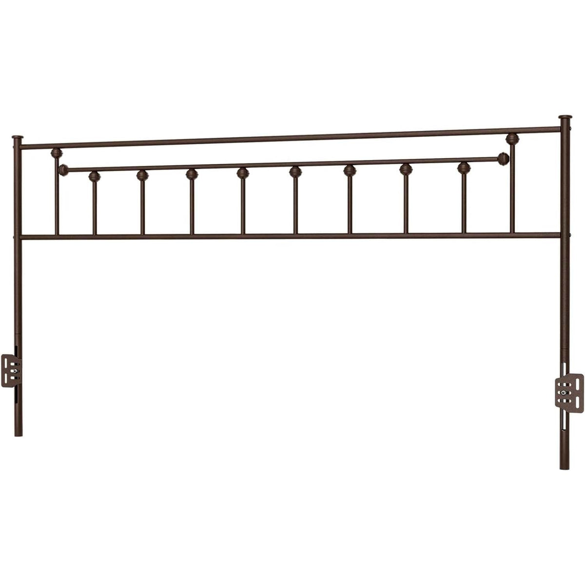 King Size Victorian Farmhouse Metal Headboard in Vintage Brown Finish
