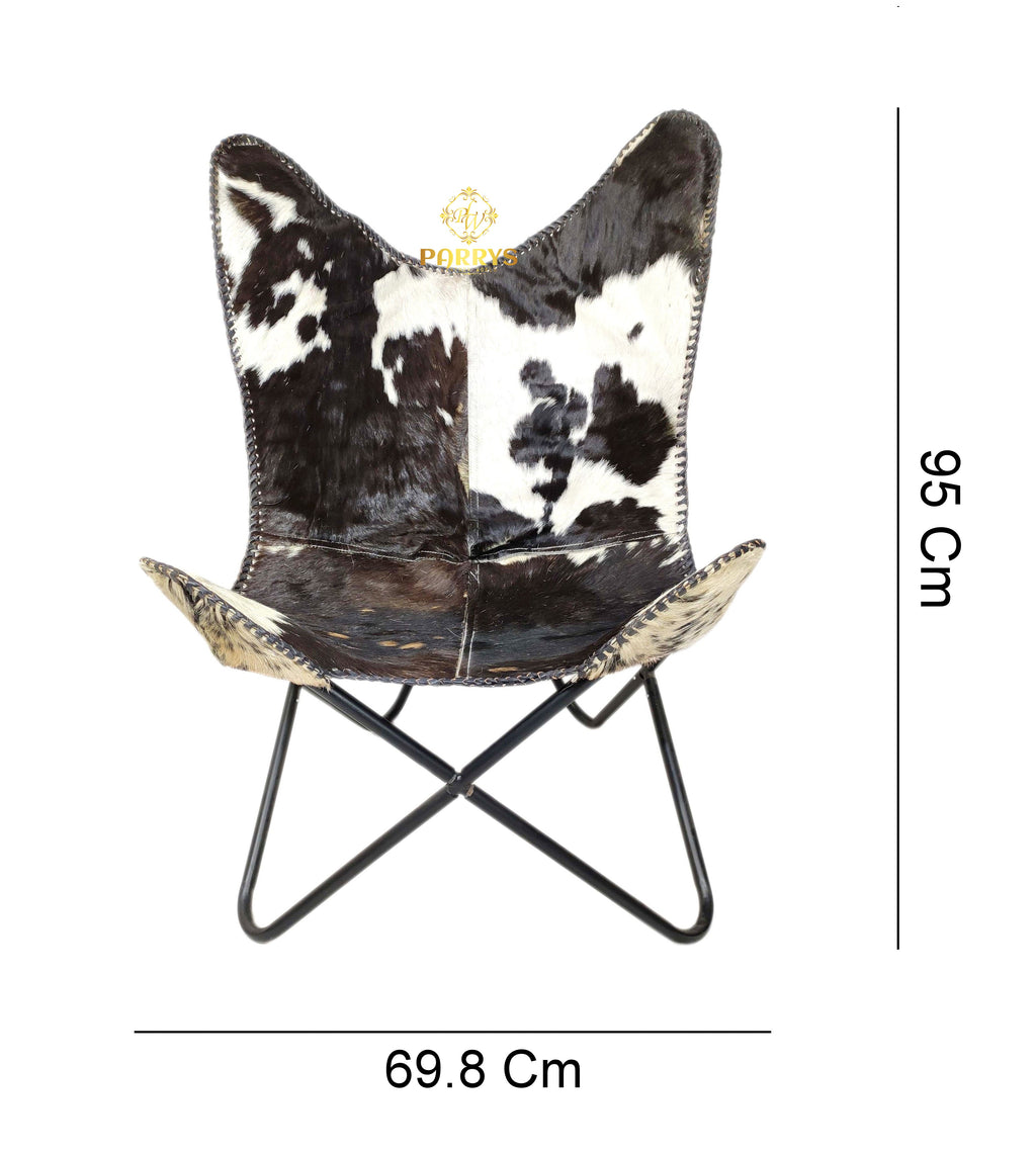 Rustic Saddle Cowhide Butterfly Chair