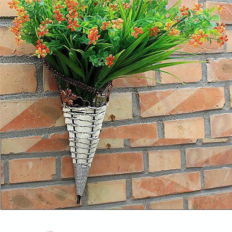NNEIDS Rustic Hanging Rattan Vase For Farmhouse Decor