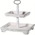 Rustic Wood Tiered Tray Stand - Farmhouse Chic Daily Decor