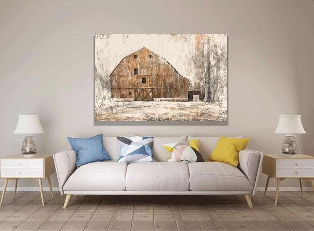 Farmhouse Rustic Canvas Wall Art 36x48 inches Decor