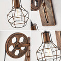 NNETM Vintage Industrial Wall Sconce - Rustic Farmhouse Bedside Lamp (Bronze)