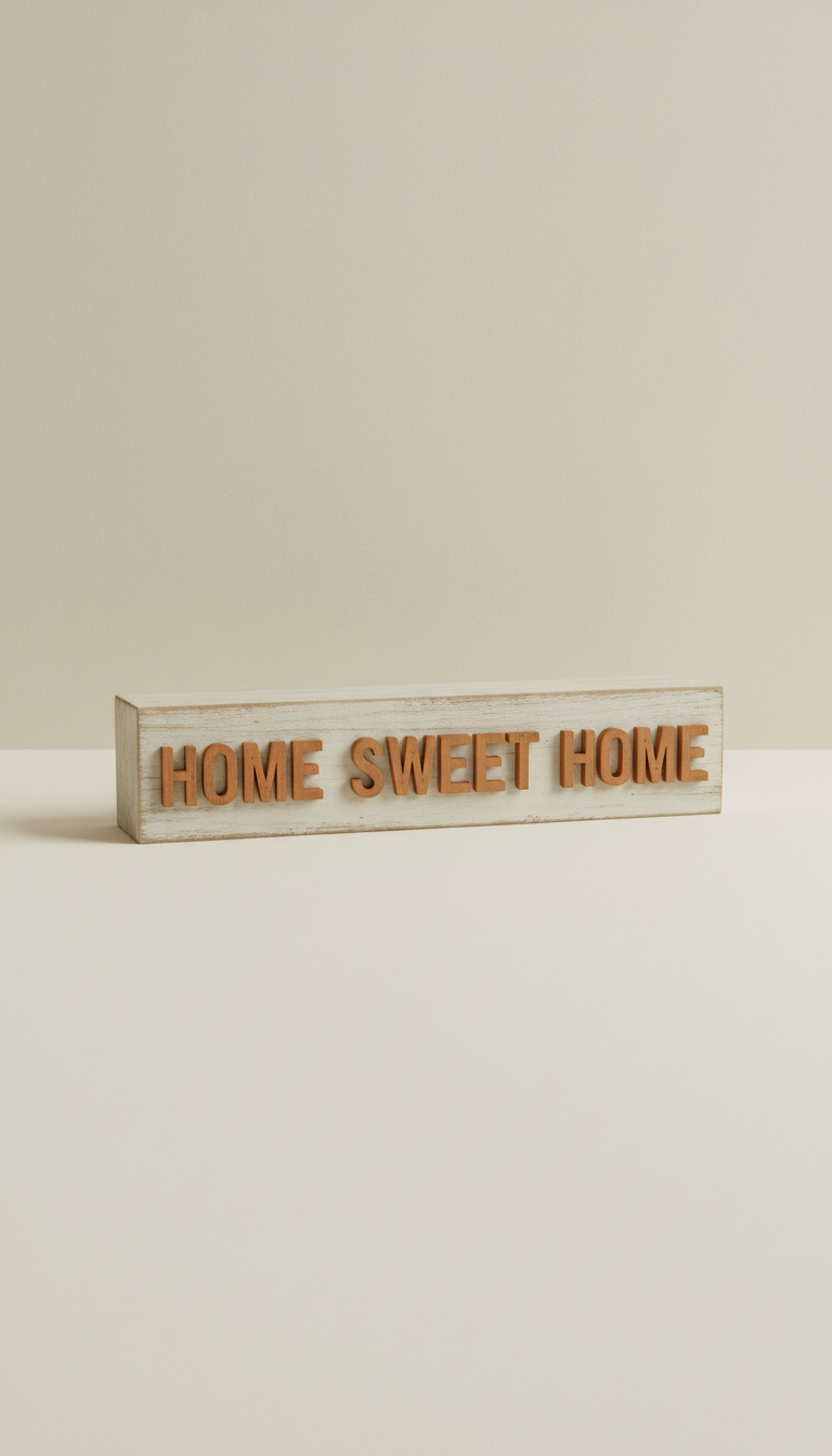 Home sweet home tabletop block with distressed finish